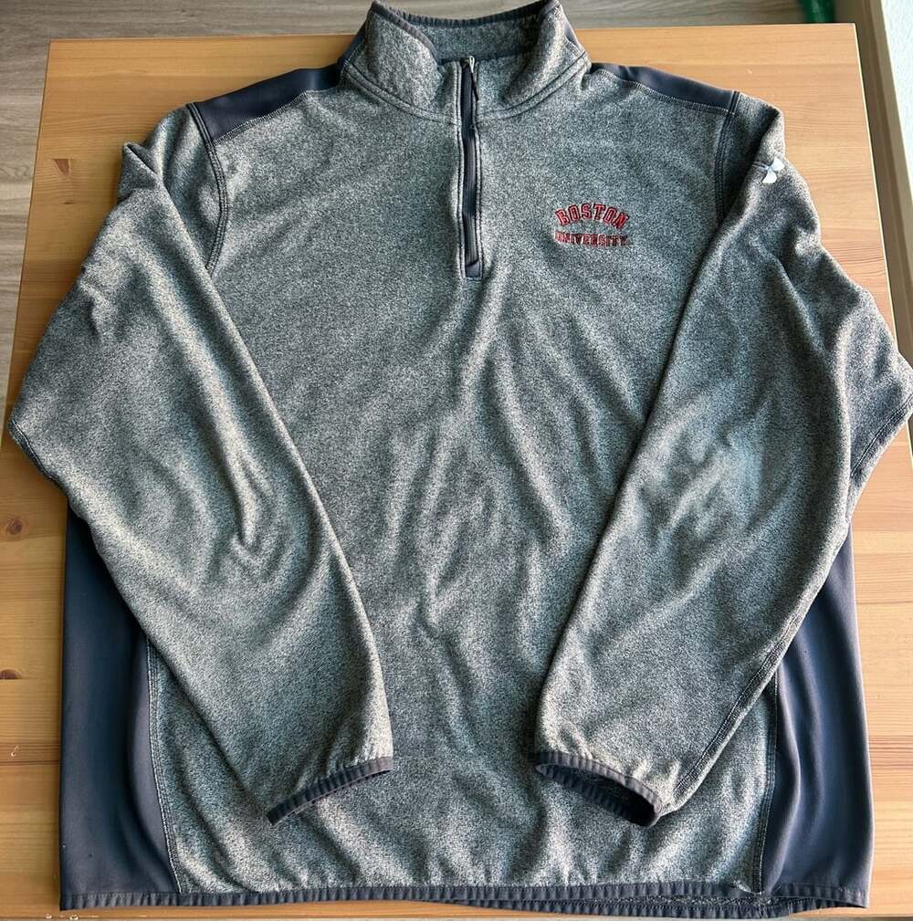 Under Armour Boston University 1/4 Zip Pullover Size XL Gray Fleece